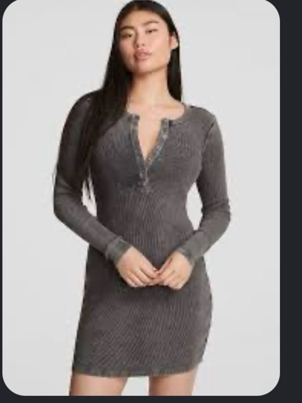 NWT’s Vs Pink Size Small Vintage Ribbed Henley LS Dress